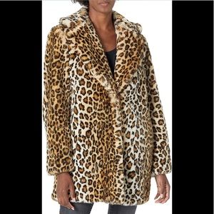 NWOT Calvin Klein Faux Leopard coat